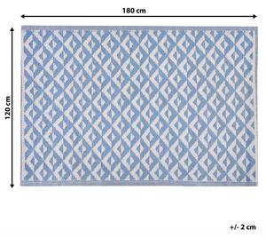 Vonkajší koberec modrý syntetický 120 x 180 cm diamantový geometrický vzor ekologický moderný minimalistický