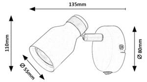 Rabalux 73095 - Nástenné bodové svietidlo NEZORI 1xGU10/15W/230V