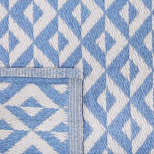 Vonkajší koberec modrý syntetický 120 x 180 cm diamantový geometrický vzor ekologický moderný minimalistický