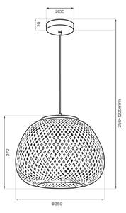 Luster na lanku PETRA 1xE27/15W/230V bambus