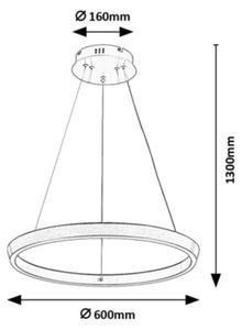Rabalux 72402 - LED stmievateľný luster na lane NEVIRA LED/70W/230V 3000-6500K+DO