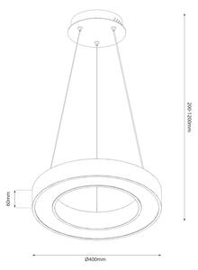 LED luster na lanku UNION LED/40W/230V 3000/4000/6500K pr. 40 cm čierna