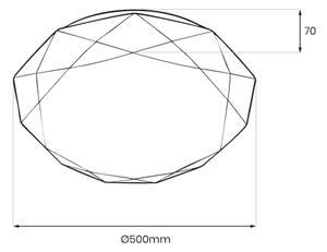 LED stmievateľné stropné svietidlo HEX LED/72W/230V 3000-6000K priemer 50 cm biele + DO