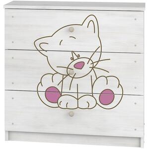 Baby Boo detská izba Oskar Gravir Surf biela Mačka ružová