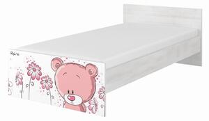 Baby Boo detská posteľ Max Surf biela ružový medvedík 160x80 cm