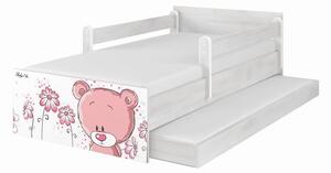 Baby Boo detská posteľ Max Surf biela ružový medvedík 160x80 cm