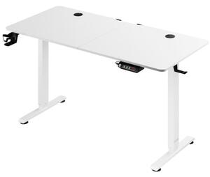 Výškovo nastaviteľný kancelársky stôl biely-140x60x118 cm