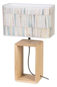 Stolná lampa Malo, 1xmax.25w, viacfarebné textilné tienidlo, olejovaný dub
