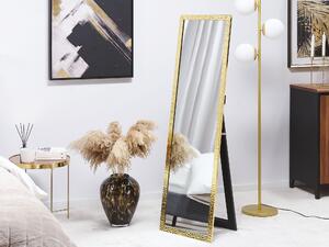Stojanové zrkadlo zlaté sklo syntetický materiál 40 x 140 cm so stojanom ozdobný rám s moderným dizajnom