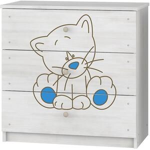 Baby Boo detská izba Oskar Gravir Surf biela Mačka modrá