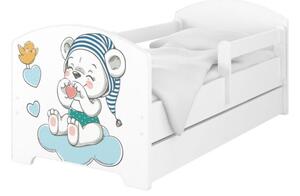 Baby Boo posteľ Oskar biela Medvedík v čiapke 140x70 cm