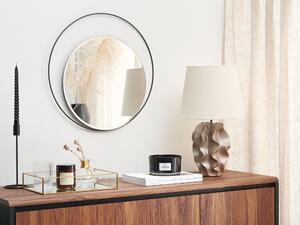 Okrúhle zrkadlo čierny kov 50 cm minimalistická obývacia izba spálňa
