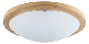 Spot-Light Stropné LED svietidlo FRIDA, 1xLED 13W, biele sklenené tienidlo, olejovaný dub