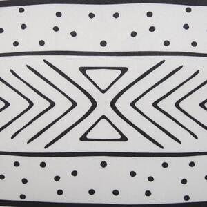 Sada 2 vankúšov čiernobiela polyesterová obliečka 30 x 50 cm dekoračné vankúše geometrický vzor