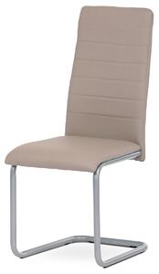 Autronic - Židle jídelní, lanýžová koženka, kov šedá - DCL-402 LAN