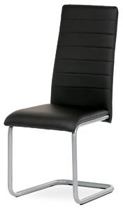 Autronic - Židle jídelní, černá koženka, kov šedá - DCL-402 BK
