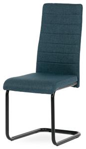 Autronic - Židle jídelní, modrá látka, černý kov - DCL-401 BLUE2 AKCE