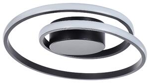 Stropné svietidlo čierne kovové hliníkové s LED svetlami okrúhle dekoratívne moderné glamour svietidlo