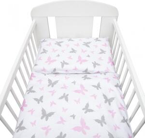 3-dielne posteľné obliečky New Baby 90/120 cm biele motýle, Vhodnosť: Pre všetkých