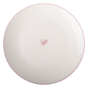 Porcelánový dezertný tanier so srdiečkom Beautiful Heart - Ø 20*2 cm - Clayre & Eef