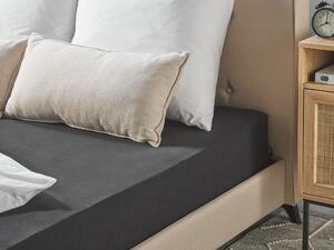 Napínacia posteľná plachta čierna bavlnená 90 x 200 cm klasické prestieradlo s elastickým okrajom spálňa