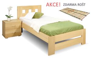 Drevená posteľ s roštom Barča, 80x200, 90x200, masív buk