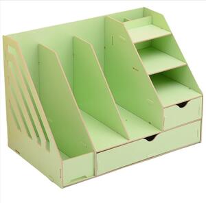Prémiový kombinovaný DIY stojan so 8 priečinkami a 2 zásuvkami zelený