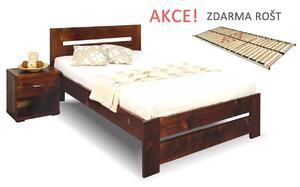 Jednolôžková posteľ s roštom Berni, 80x200, 90x200, masív smrek