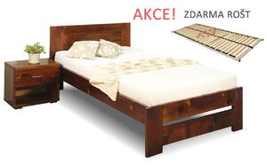 Jednolôžková posteľ s roštom Jirka, 80x200, 90x200, masív smrek