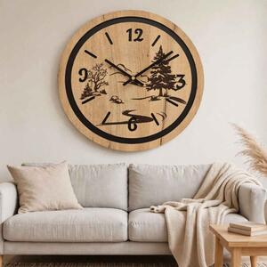 Hodiny na stenu do obývačky - Príroda a les | GRUN: HDF - Javor 30 cm 4799-115371 HDF0608-čiene-ruky