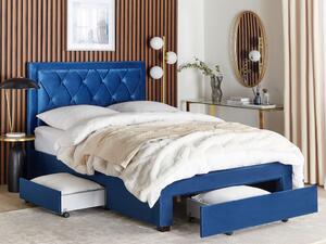 Manželská posteľ 140 cm Levi (modrá). Vlastná spoľahlivá doprava až k Vám domov. 1080930