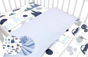 2-dielne bavlnené obliečky Baby Nellys - Auta v aleji, modrá, roz. 135x100cm