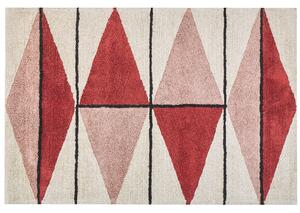 Koberec viacfarebný bavlna 140 x 200 cm geometrický vzor s nízkym vlasom obdĺžnikový tvar retro štýl obývačka spálňa
