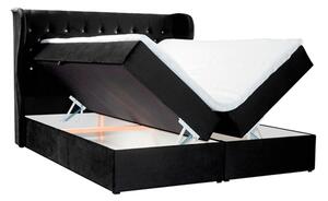Ok nabyok Posteľ CRYSTAL s matracmi a úložným boxom + topper ZDARMA / čierna