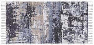 Koberec viacfarebný polyester a bavlna 80 x 150 cm ručne tkaný abstraktný vzor
