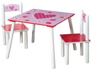 Delta detský stôl so stoličkami ružový