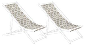 Sada 2 náhradných poťahov na záhradné ležadlo polyester 113 x 44 cm s boho vzorom