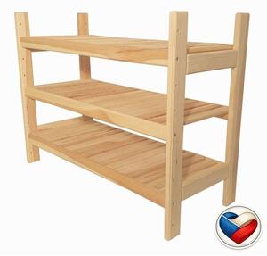 Drevený regál s 3 policami, 60 × 54 × 25 cm, česká výroba
