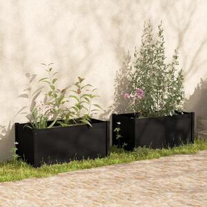 Záhradné kvetináče 2 ks čierne 100x50x50 cm borovicový masív