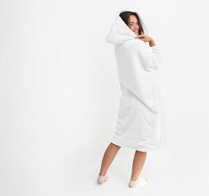 XPOSE® Mikroplyšová mikinová deka s barančekom - biela