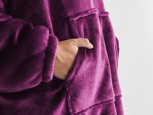 XPOSE® Mikroplyšová mikinová deka - fialová