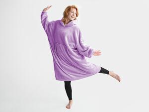 XPOSE® Mikroplyšová mikinová deka s barančekom - levanduľová