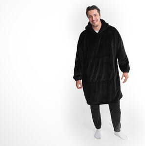 XPOSE® Mikroplyšová mikinová deka - čierna