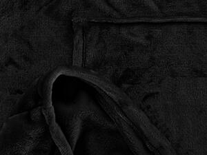 XPOSE® Mikroplyšová mikinová deka - čierna