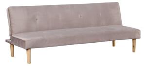KONDELA Pohovka rozkladacia, hnedosivá Taupe Velvet látka/dub, ALIDA