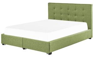 Manželská posteľ 160 cm Rhiannon (zelená) (s roštom a úložným priestorom). Vlastná spoľahlivá doprava až k Vám domov. 1075624