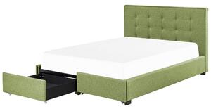 Manželská posteľ 160 cm Rhiannon (zelená) (s roštom a úložným priestorom). Vlastná spoľahlivá doprava až k Vám domov. 1075624