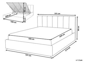 Manželská posteľ 180 cm DARGAN (sivá) (umelá koža) (s roštom a úl. priestorom). Vlastná spoľahlivá doprava až k Vám domov. 1026650