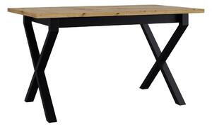 Rozkladací stôl Elarno 80 x 140/180 I, Morenie: dub artisan L, Farby nožičiek: čierne kovové Mirjan24 5903211234651