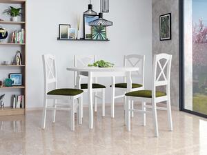 Okrúhly stôl so 4 stoličkami - AL55, Morenie: biela, Poťahové látky: Zetta 297 Mirjan24 5903211266690